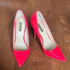 Shoemint Kaylen Women's Patent Pointed Toe Pumps in Bright Pink size 7